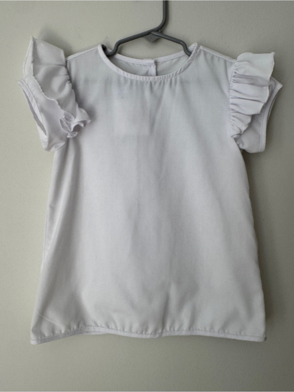 bella bliss White Ruffle Sleeve Top for Girls